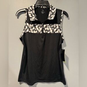*Ladies Black Emerald 18 Golf Sleeveless Golf Polo